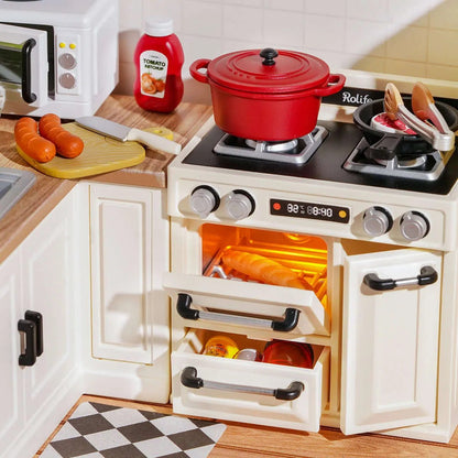 DIY kitchen model kit with realistic appliances and decor - Toys Quiz