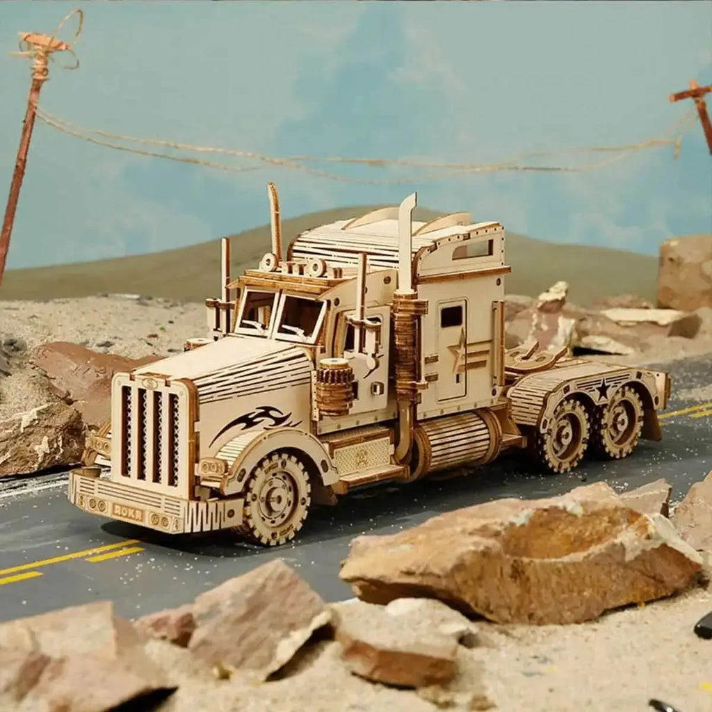 Heavy Truck Scale Model 3D Wooden Puzzle - Toys Quiz
