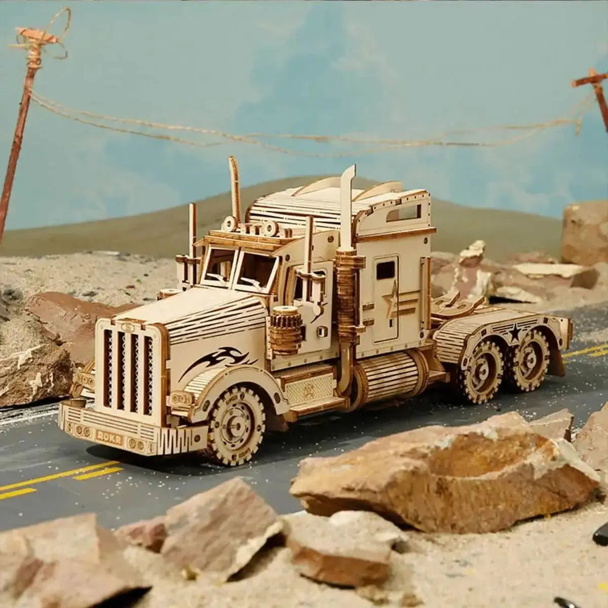 Heavy Truck Scale Model 3D Wooden Puzzle - Toys Quiz