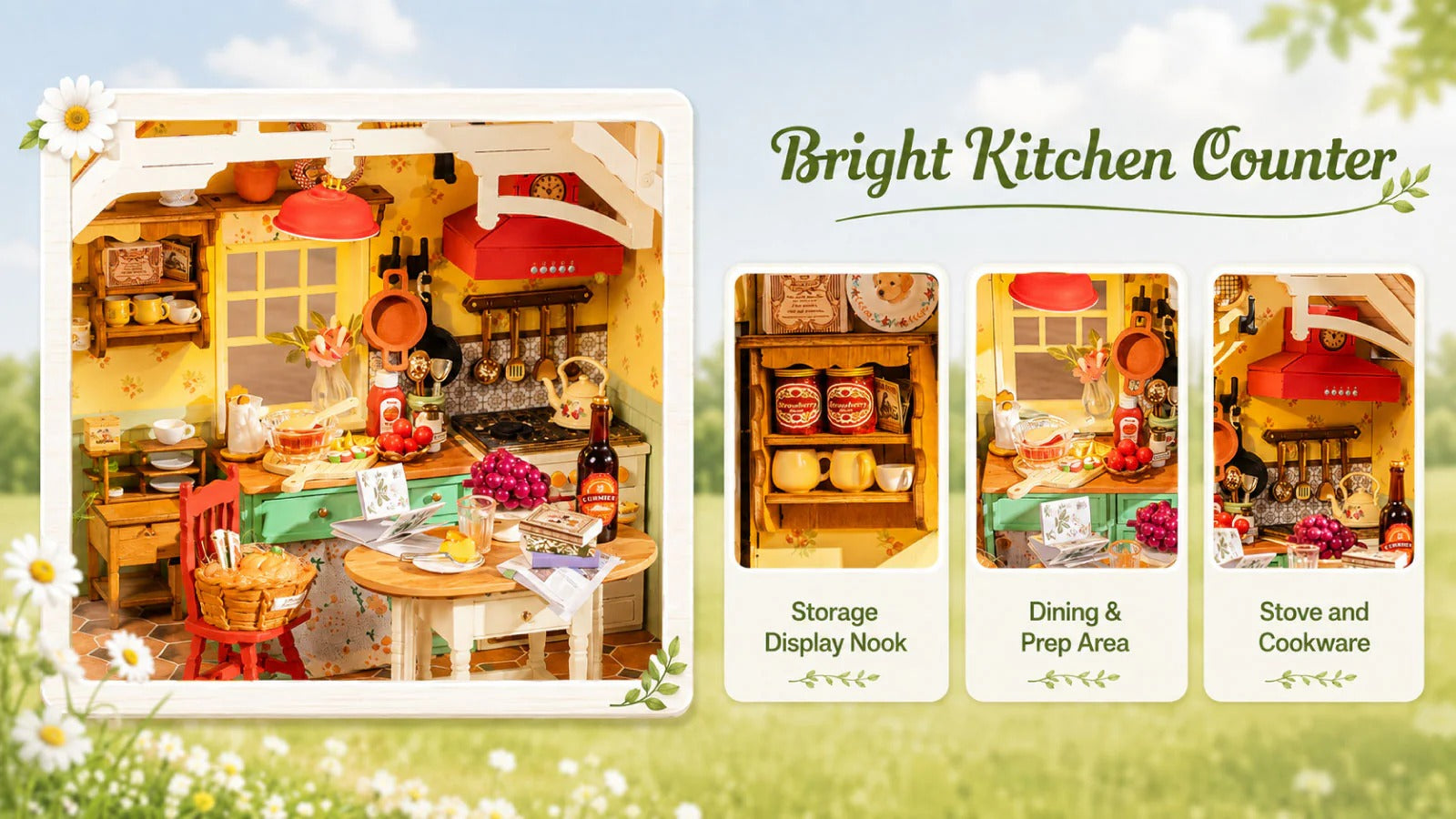 Rolife Sunlit Farmhouse Kitchen DIY Miniature House DH101