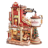 ROKR Christmas Dream Gift Factory Wooden Music Box Toys Quiz