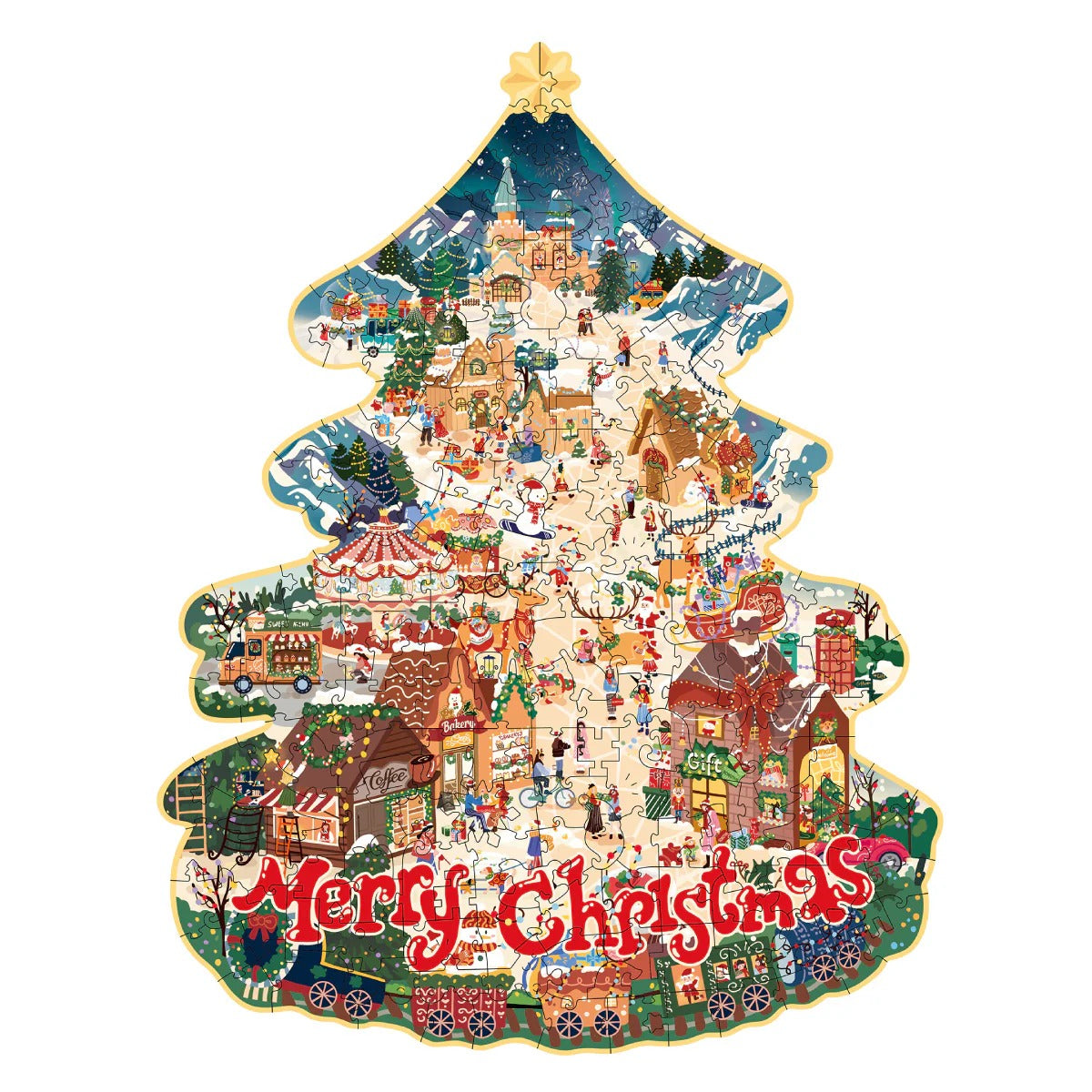 Rowood Christmas Town Wooden Jigsaw Puzzle