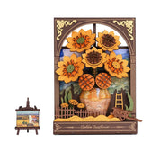 Rowod Golden slunečnice zeď umění 3D dřevěné puzzle Toys Quiz
