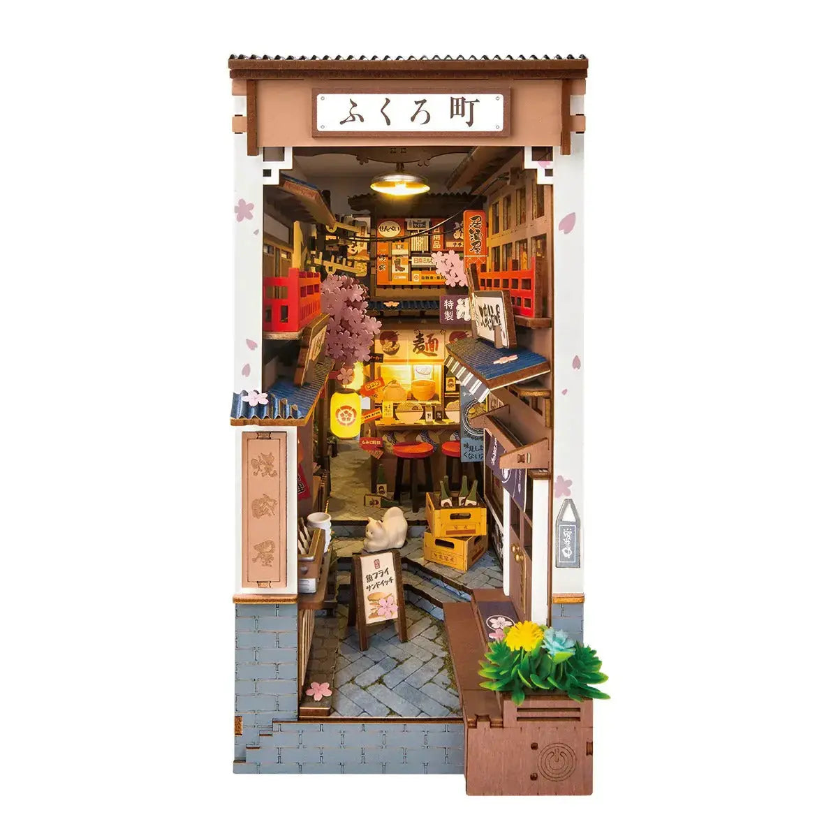 Rolife Sakura Wine Alley DIY Book Nook Shelf Insert Toys Quiz