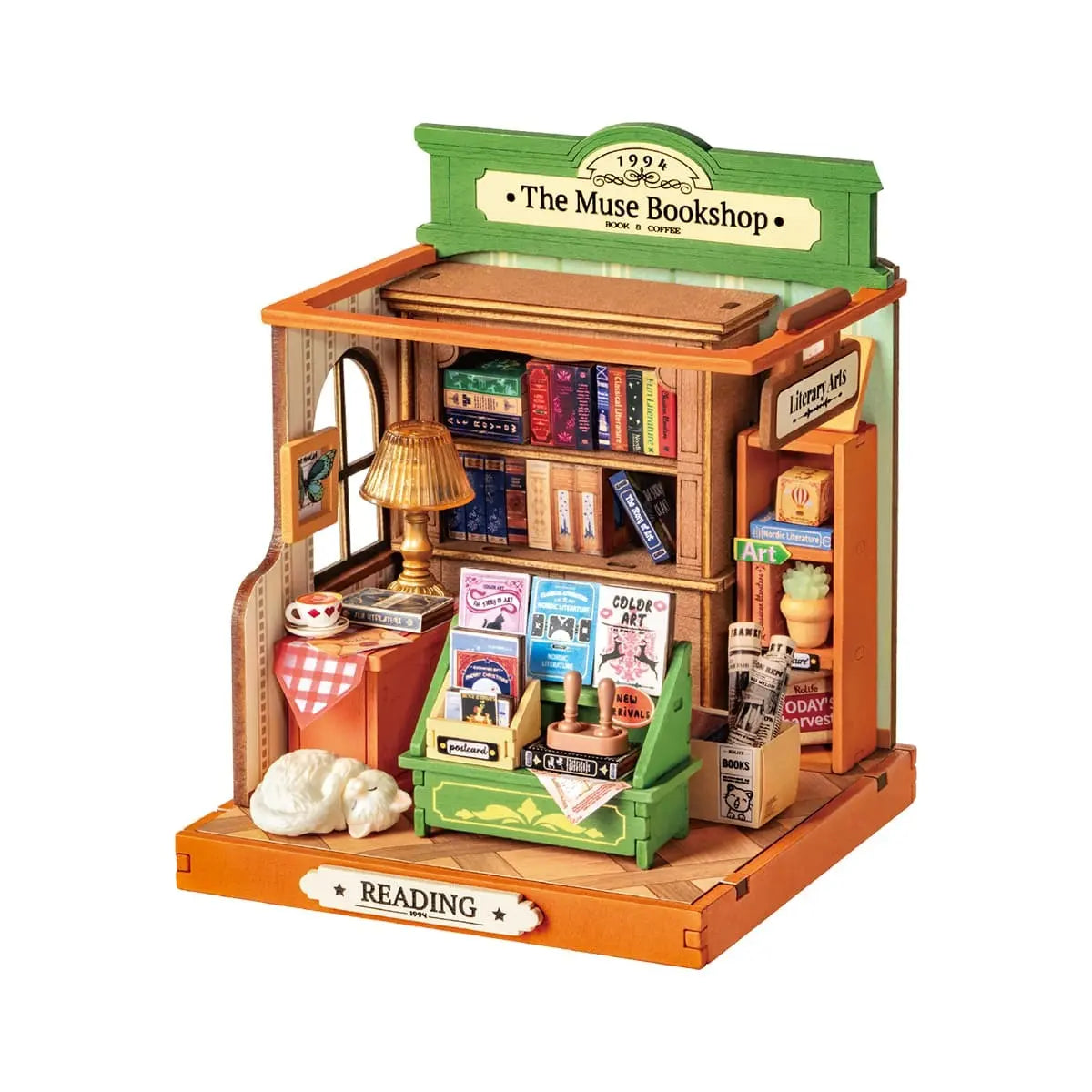 Rolife The Muse Bookshop DIY Miniature House Toys Quiz