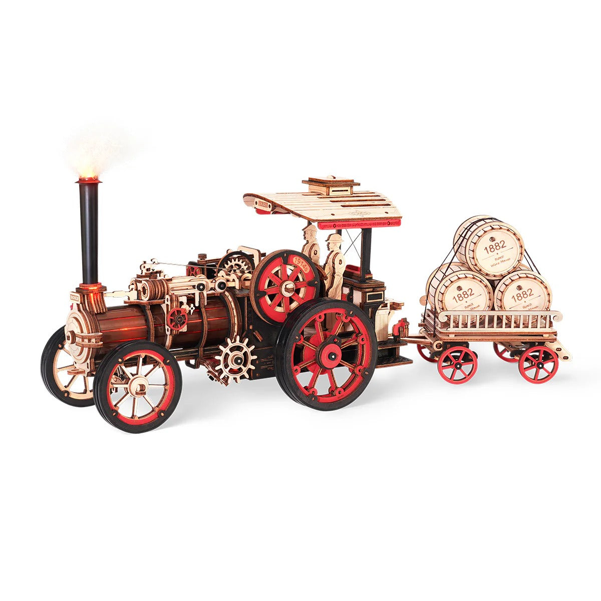 ROKR Steam Engine Mechanical 3D Wooden Puzzle (Battery powered)