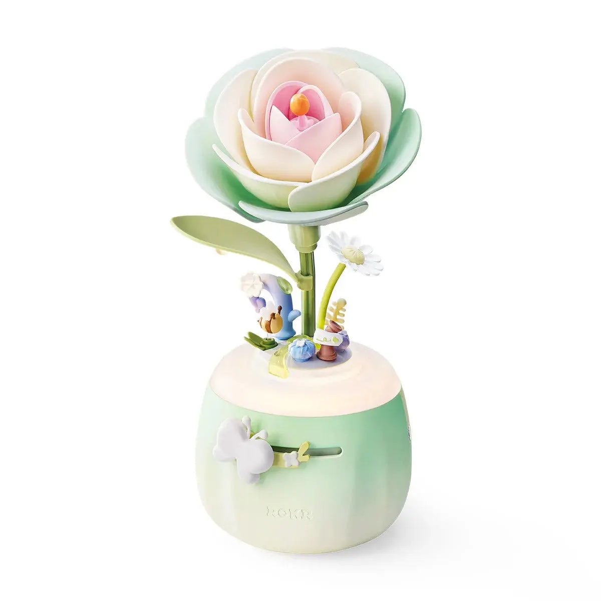ROKR Minty Camellia Lamp DIY 3D Flower Night Light Toys Quiz