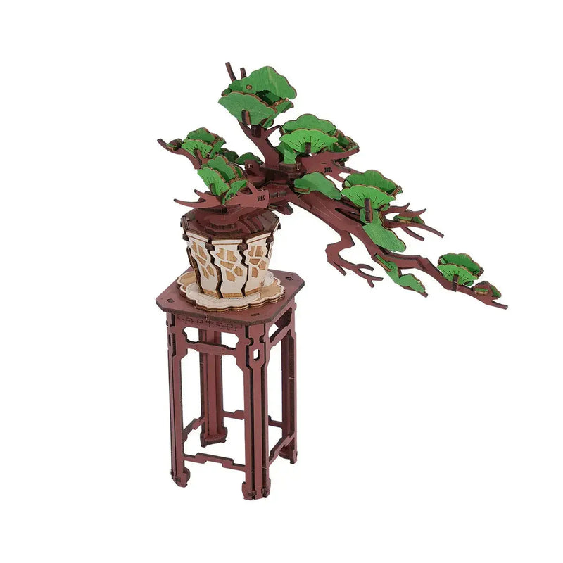 Rolife Evergreen Pine Bonsai DIY Wooden 3D Puzzle Toys Quiz