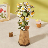 Rowod Heamomile DIY Dřevěná květina 3D puzzle Toys Quiz