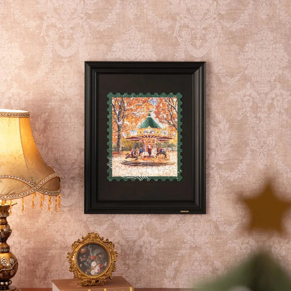 Rowood Golden Autumn Carousel Wooden Jigsaw Puzzle