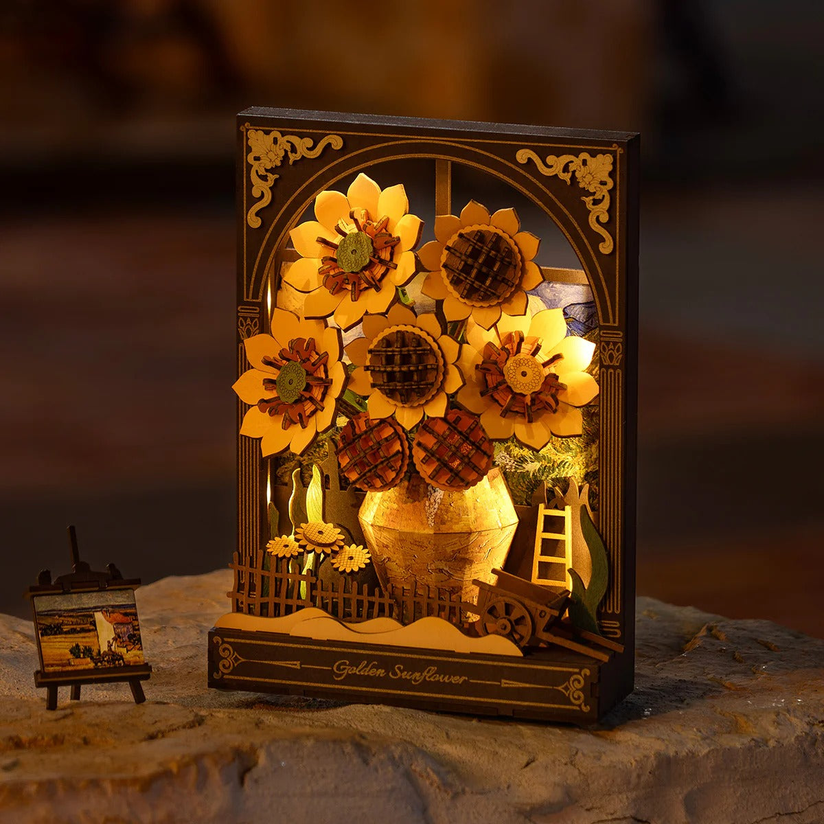Rowood Golden Sunflower Wall Art 3D Wooden Puzzle