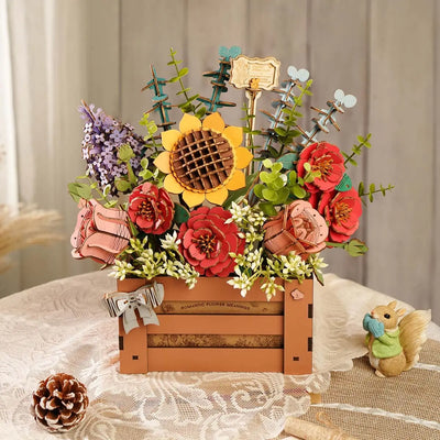 Rowood Wooden Bloom Box DIY 3D Puzzle Toys Quiz