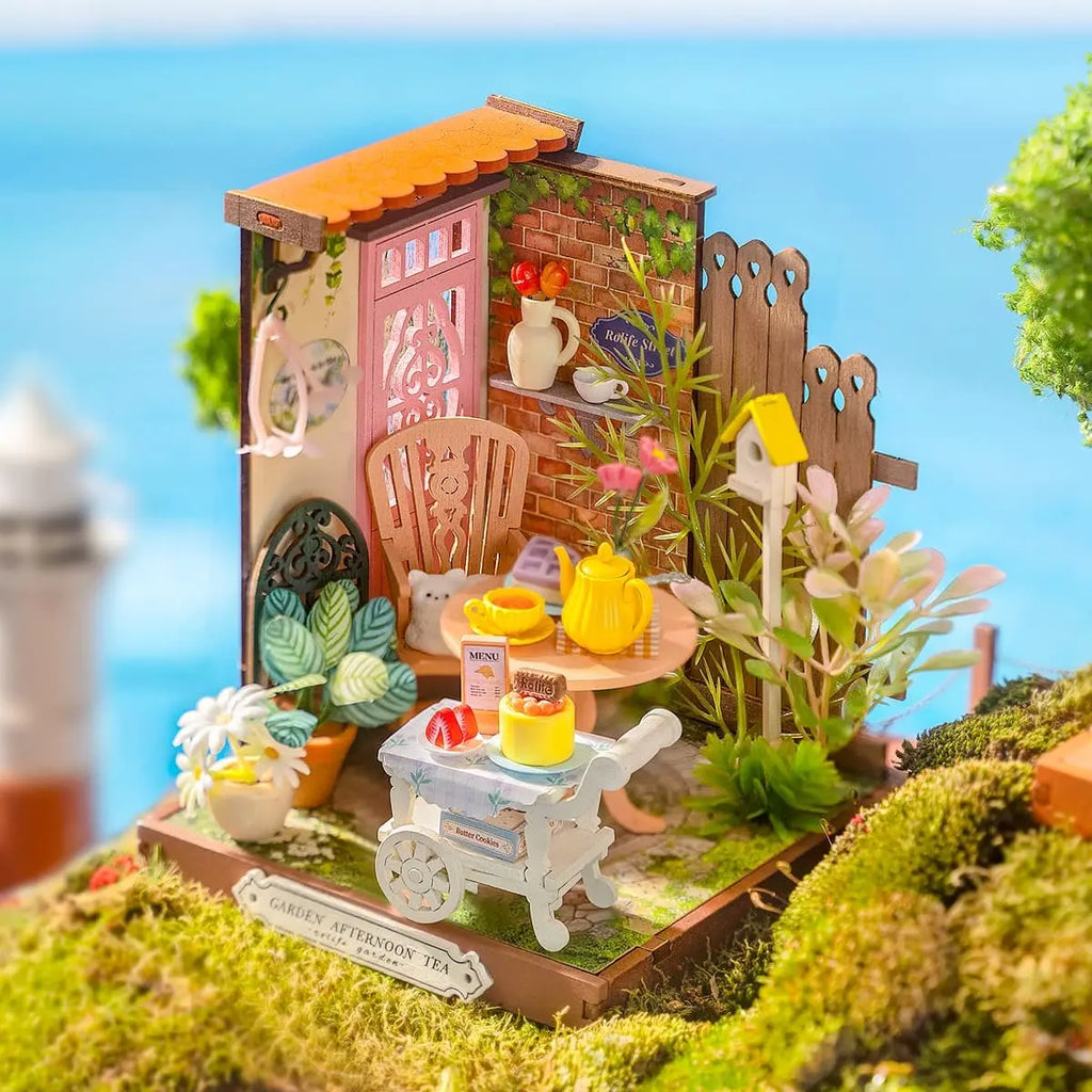 Rolife Fancy Tea Yard DIY Miniature House Toys Quiz