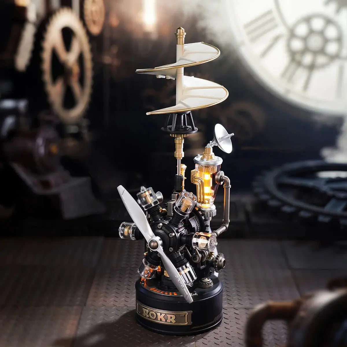 ROKR Leonardo da Vinci's Helicopter Mechanical 3D Puzzle Toys Quiz