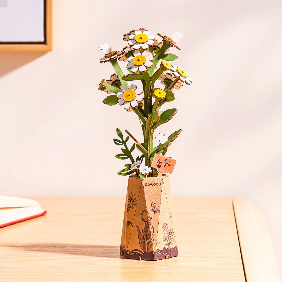 Rowood Chamomile DIY Wooden Flower 3D Puzzle