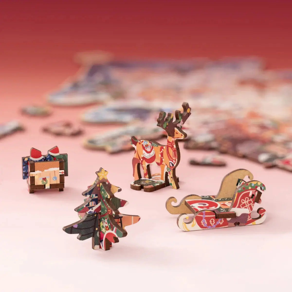 Rowood Christmas Town Wooden Jigsaw Puzzle Toys Quiz