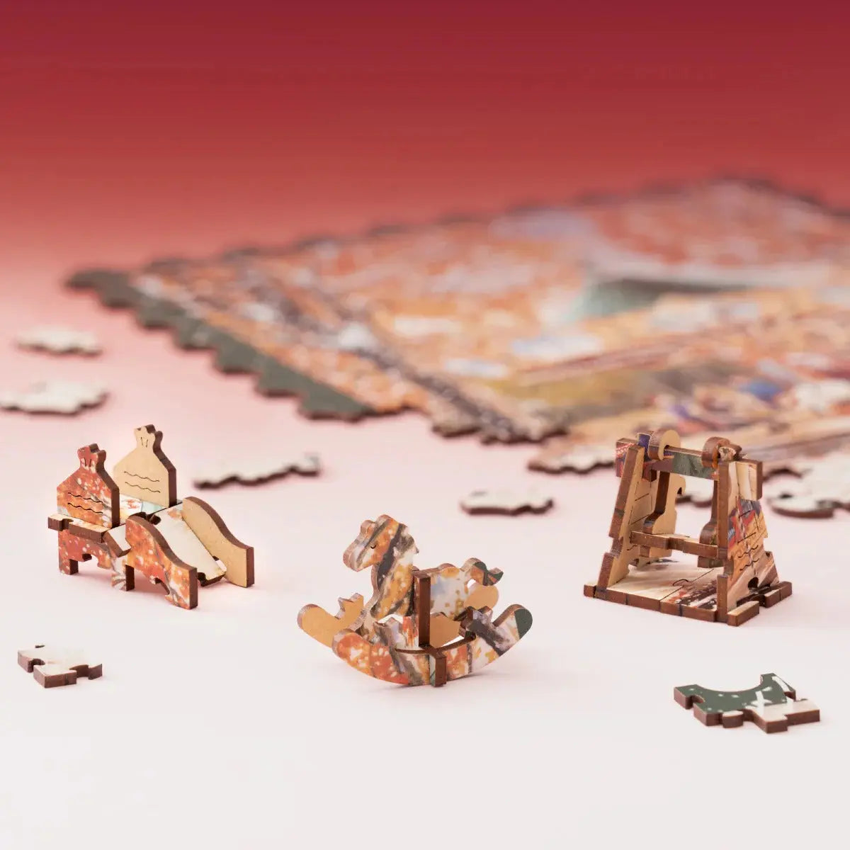 Rowood Golden Autumn Carousel Wooden Jigsaw Puzzle Toys Quiz