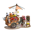 Rolife Blossom Cart 3D Wooden Puzzle Toys Quiz