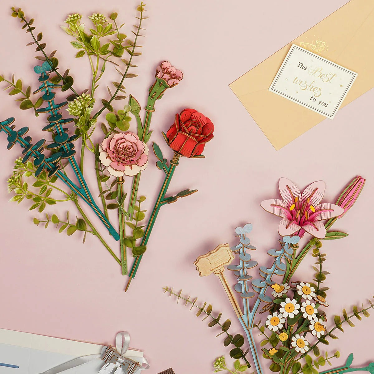 Rowood Wooden Flower Basket DIY 3D Puzzle