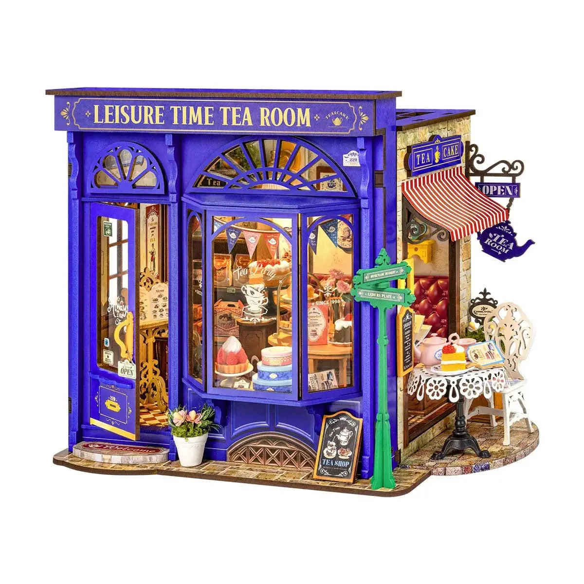 Rolife Leisure Time Tea Room DIY Miniature House Toys Quiz