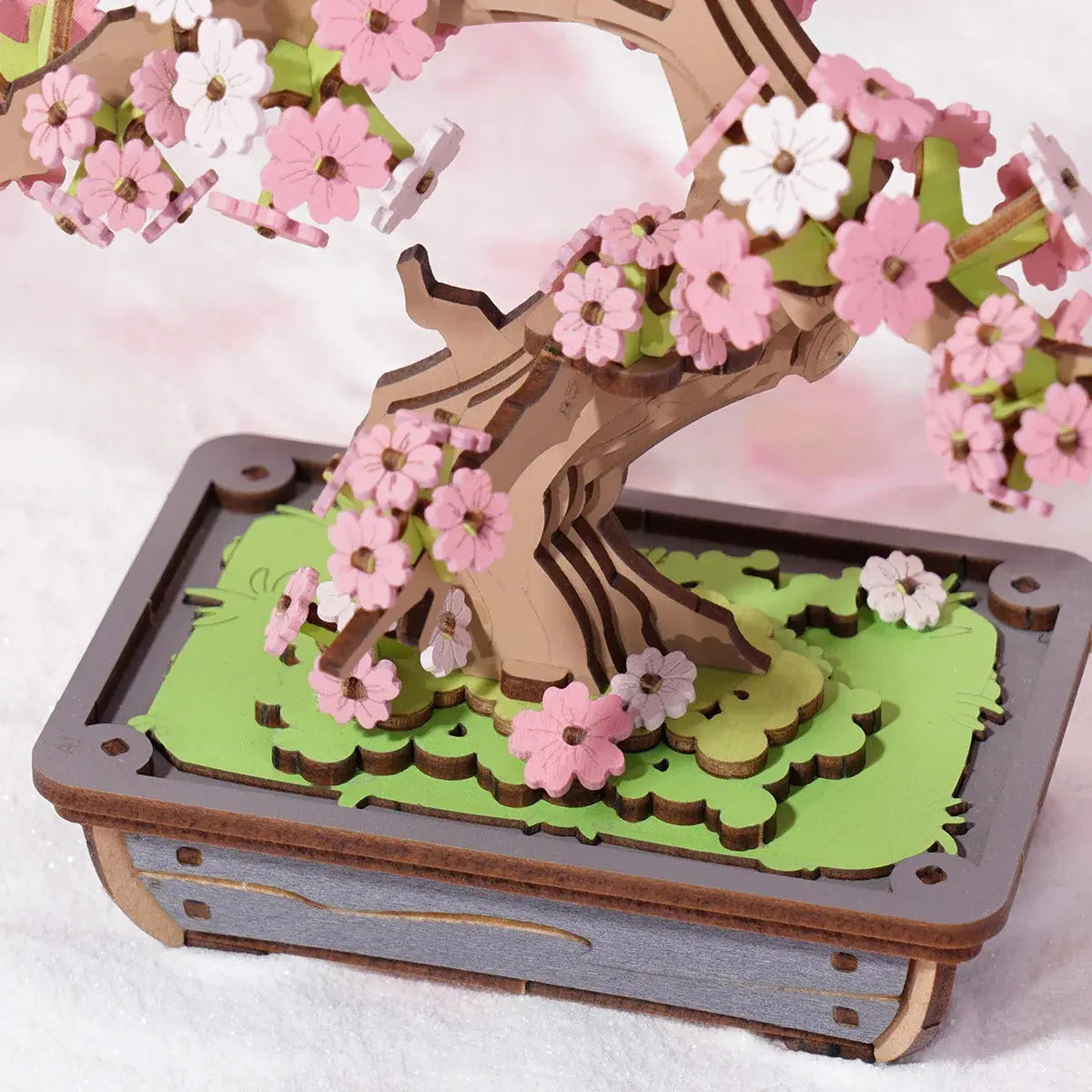 Rolife Sakura Bonsai DIY Wooden 3D Puzzle Toys Quiz