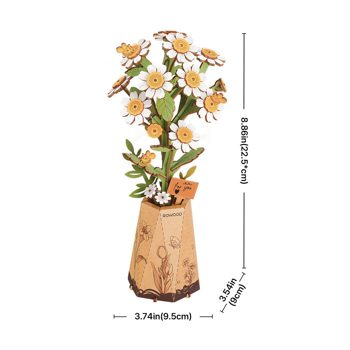Rowood Chamomile DIY Wooden Flower 3D Puzzle