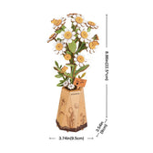 Rowod Heamomile DIY Dřevěná květina 3D puzzle Toys Quiz