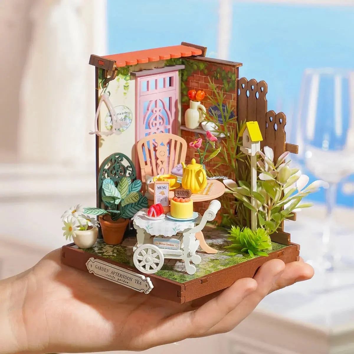 Rolife Fancy Tea Yard DIY Miniature House Toys Quiz