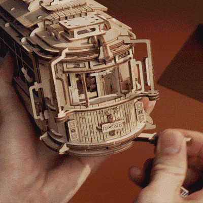 ROKR Classic City Tram 3D Wooden Puzzle -  Toys Quiz