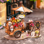 Rolife Blossom Cart 3D Wooden Puzzle Toys Quiz