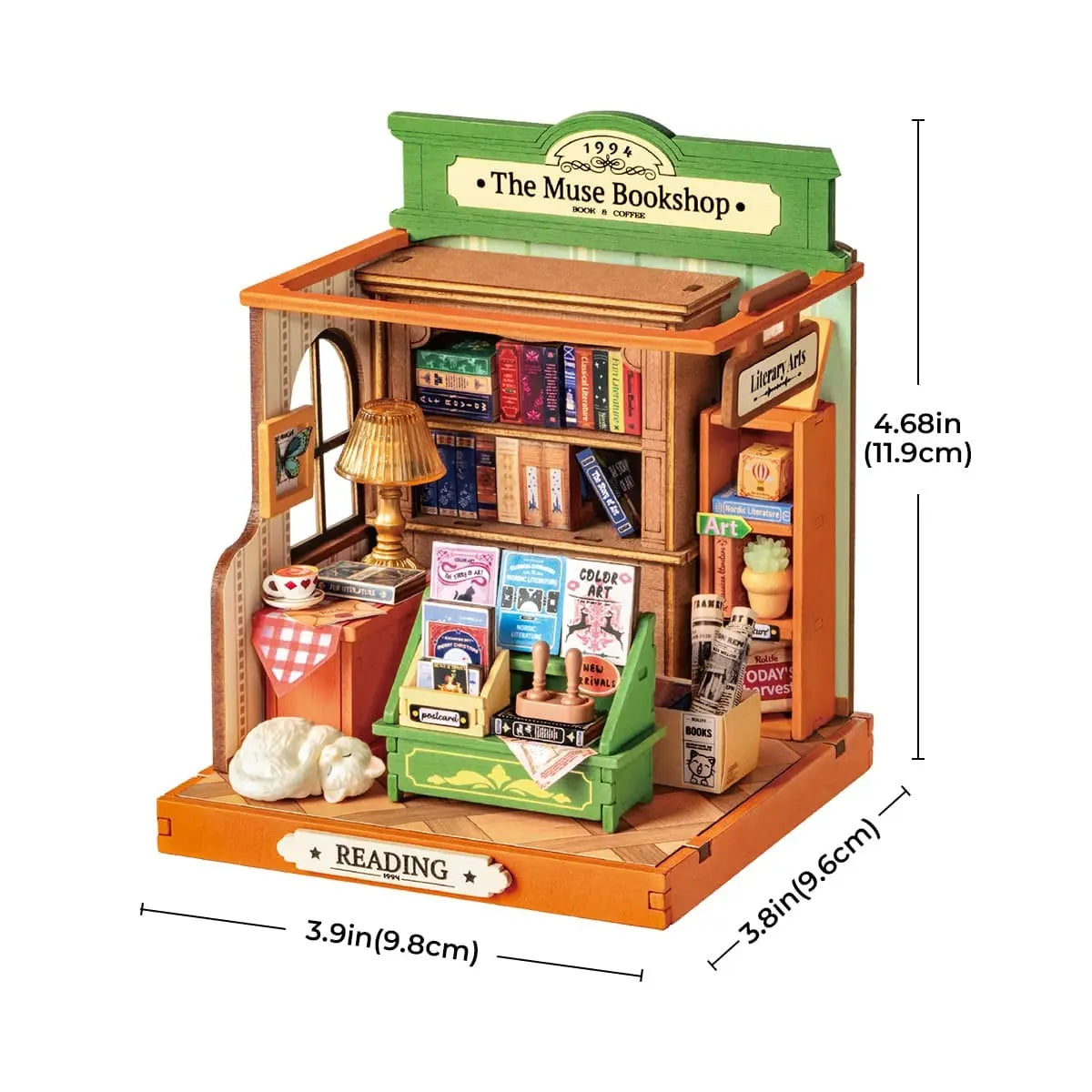 Rolife The Muse Bookshop DIY Miniature House Toys Quiz