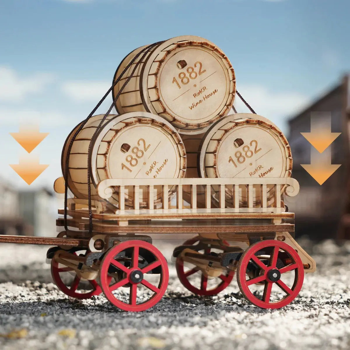 ROKR Steam Engine Mechanical 3D Wooden Puzzle (Battery powered) Toys Quiz