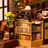 Rolife Holiday Cafe DIY Book Nook Shelf Insert Toys Quiz
