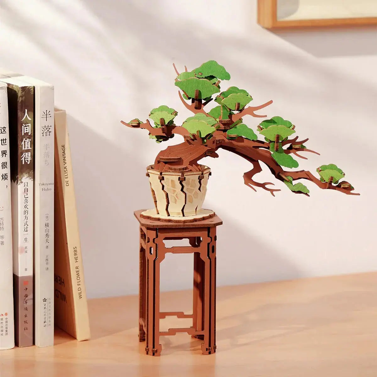 Rolife Evergreen Pine Bonsai DIY Wooden 3D Puzzle Toys Quiz