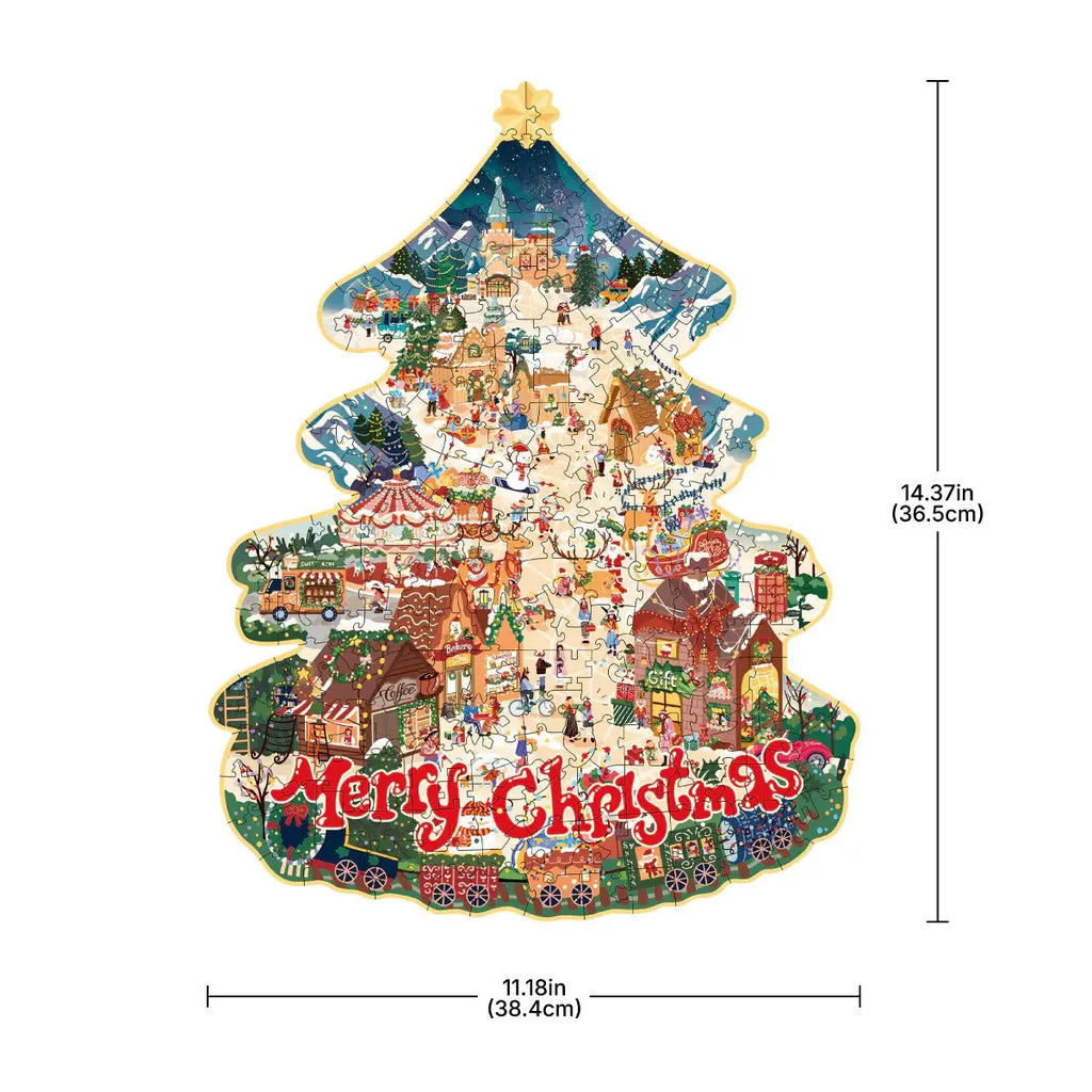 Rowood Christmas Town Wooden Jigsaw Puzzle Toys Quiz