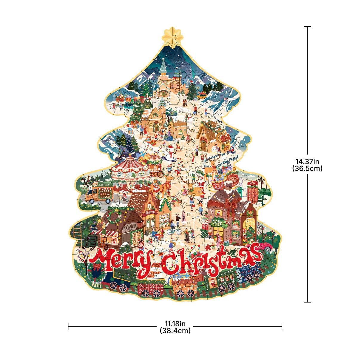 Rowood Christmas Town Wooden Jigsaw Puzzle