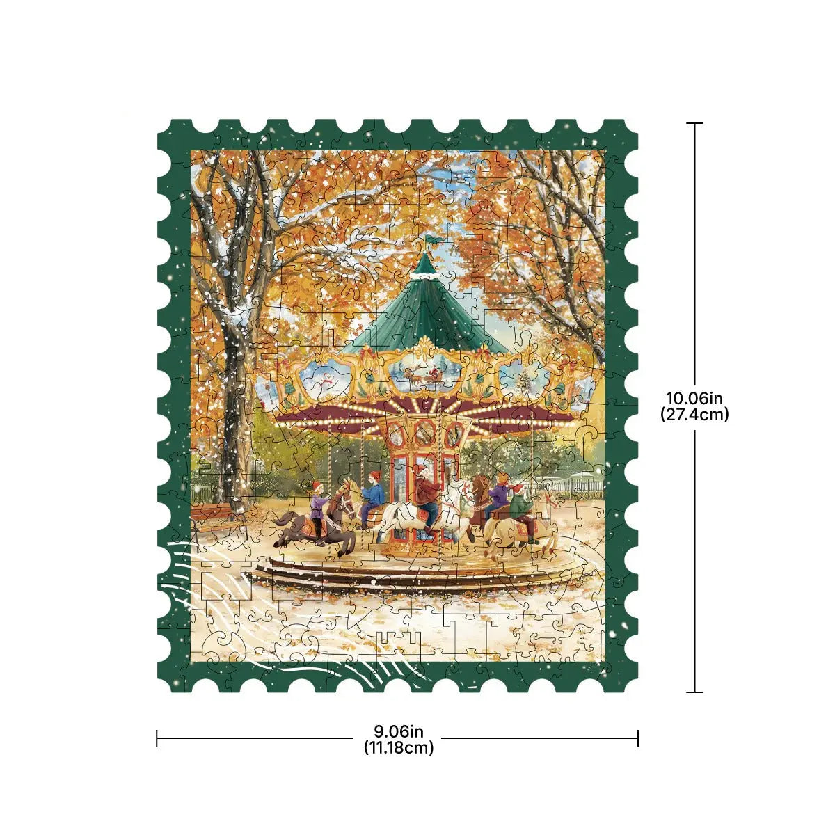 Rowood Golden Autumn Carousel Wooden Jigsaw Puzzle Toys Quiz