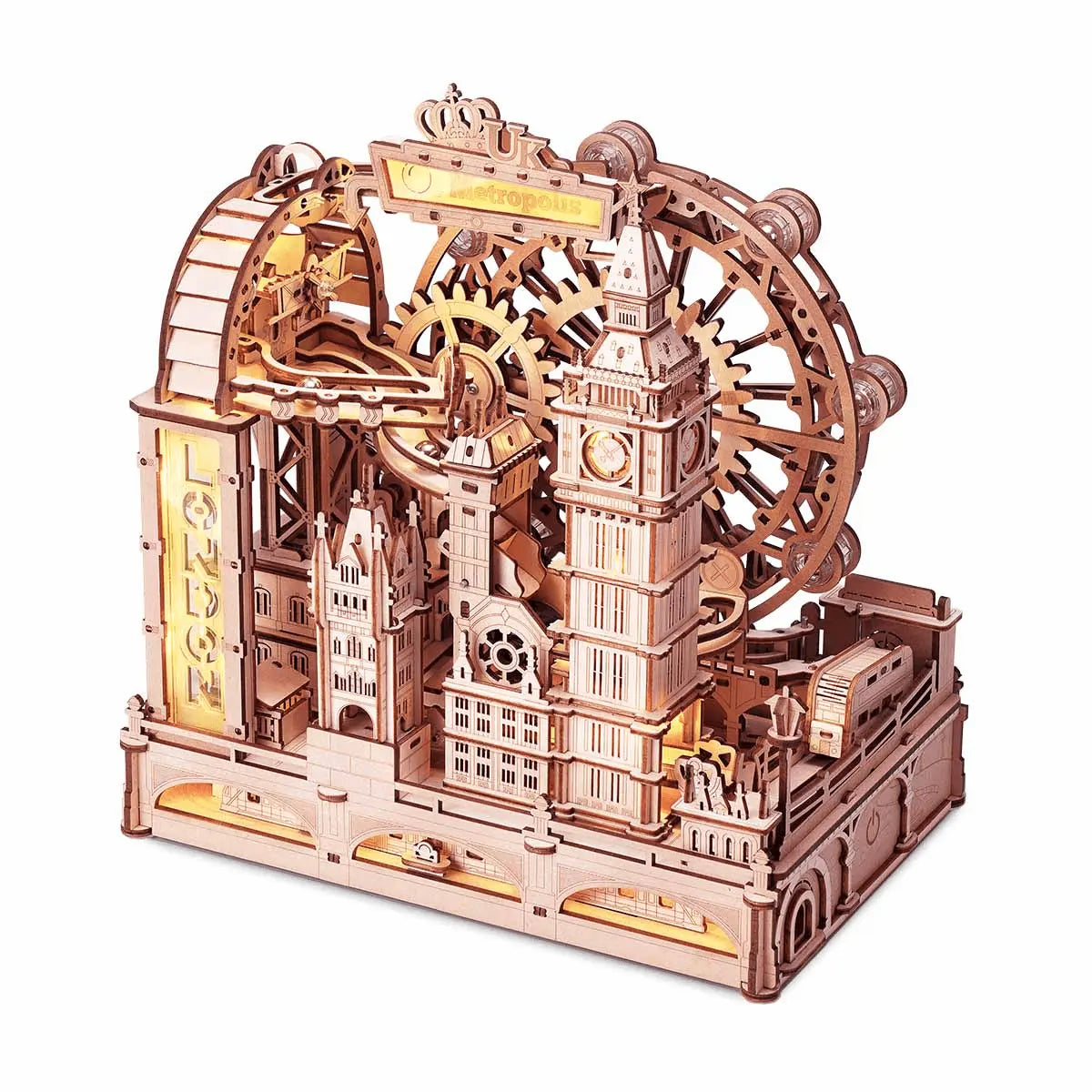 Marble Travel • London Marble Run Wooden 3D Puzzle - Toys Quiz