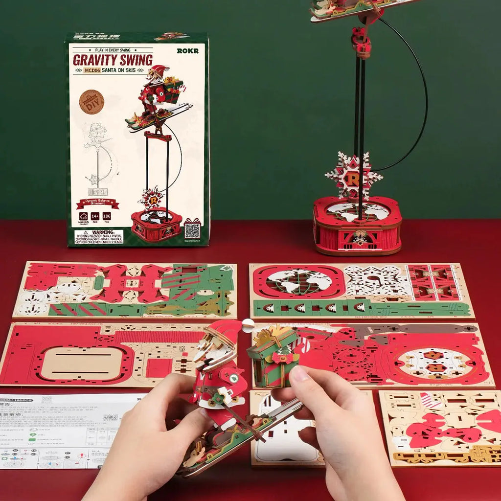 ROKR Santa on Skis Pendulum Balance Toy 3D Puzzle Toys Quiz