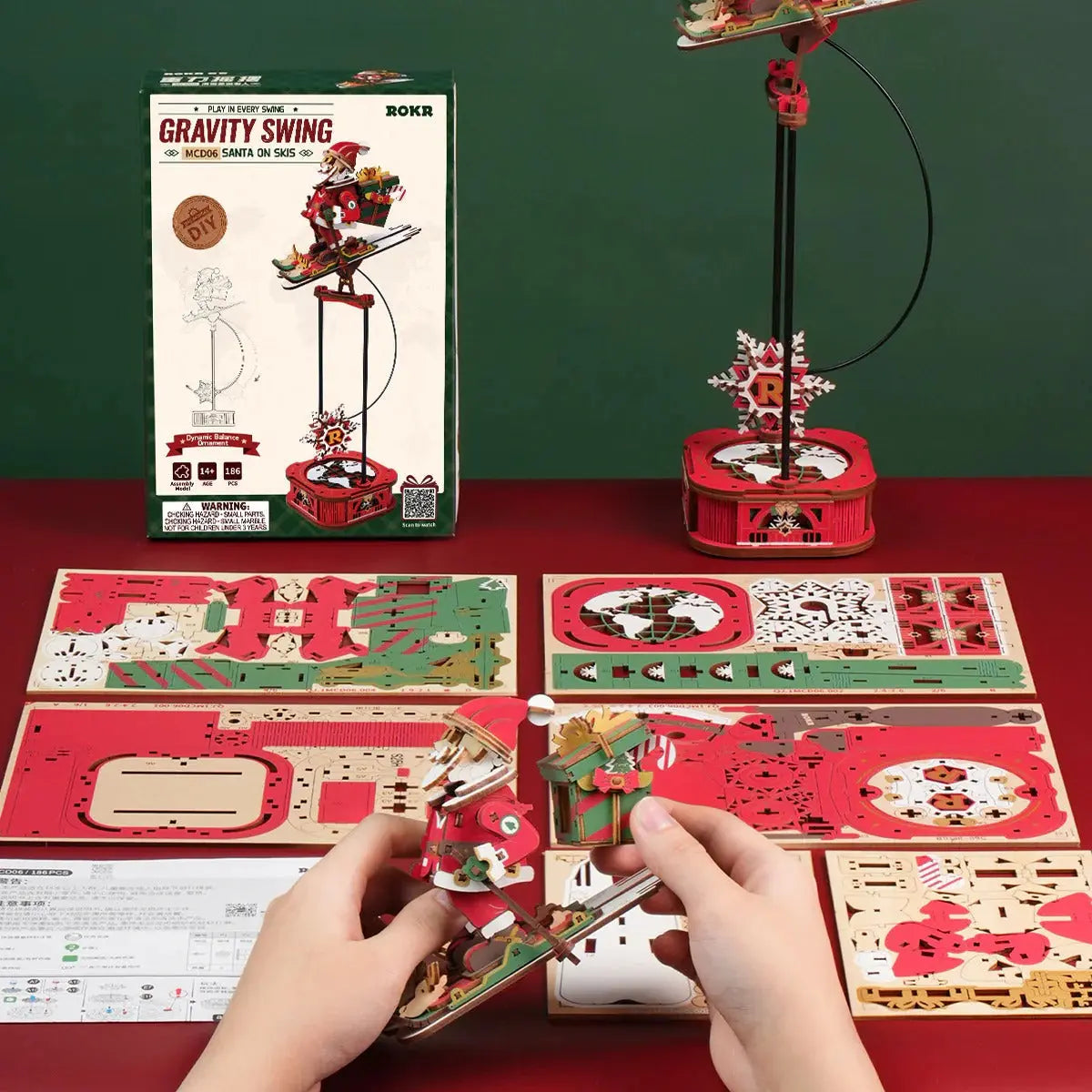 ROKR Santa on Skis Pendulum Balance Toy 3D Puzzle Toys Quiz
