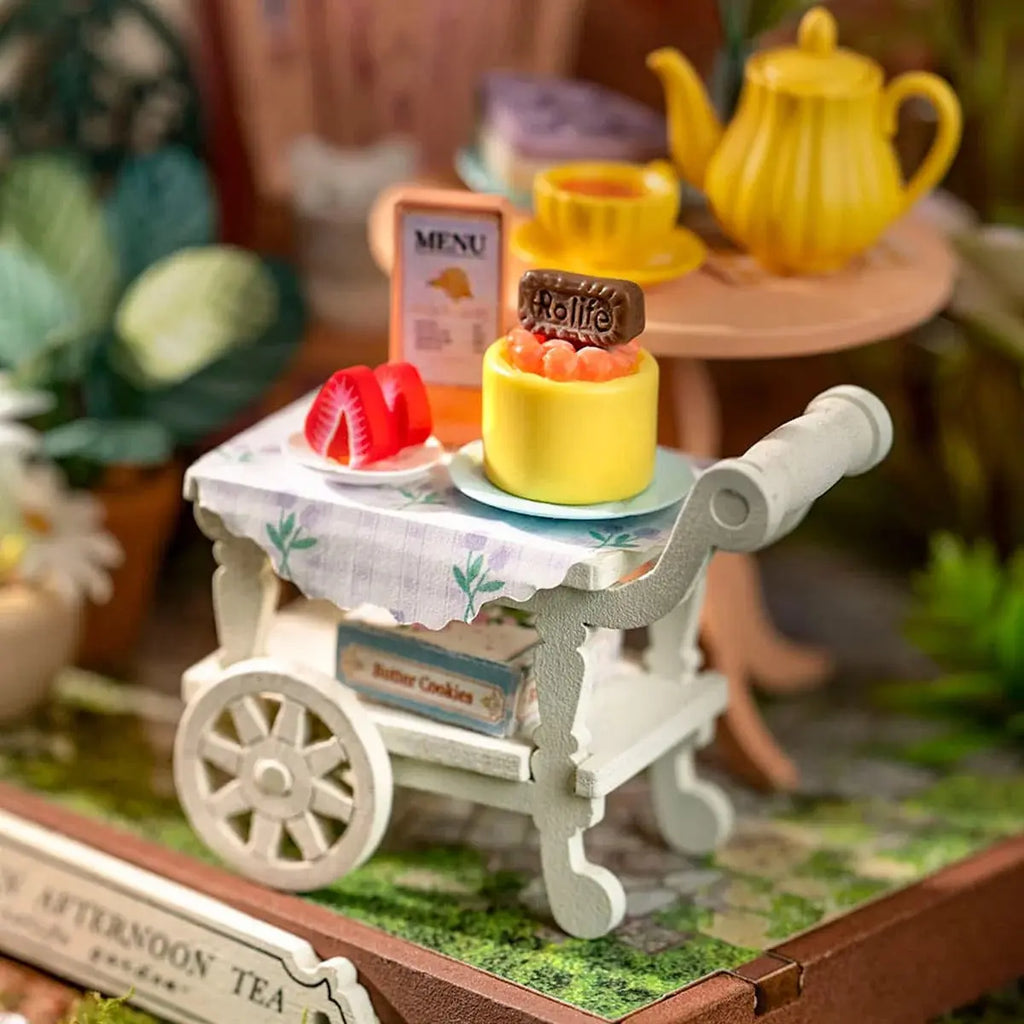 Rolife Fancy Tea Yard DIY Miniature House Toys Quiz