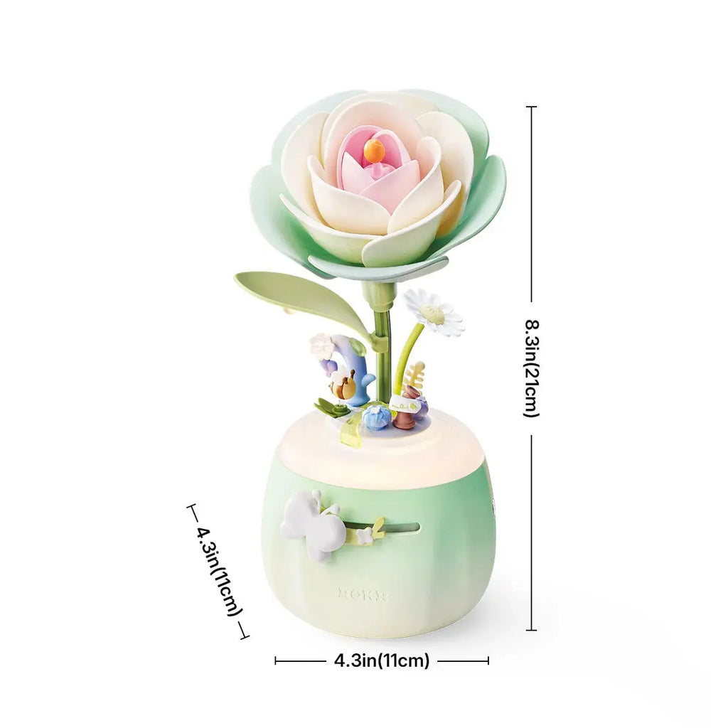 ROKR Minty Camellia Lamp DIY 3D Flower Night Light Toys Quiz