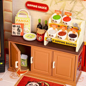 Rolife Panda Hot Pot DIY miniatura dům Toys Quiz