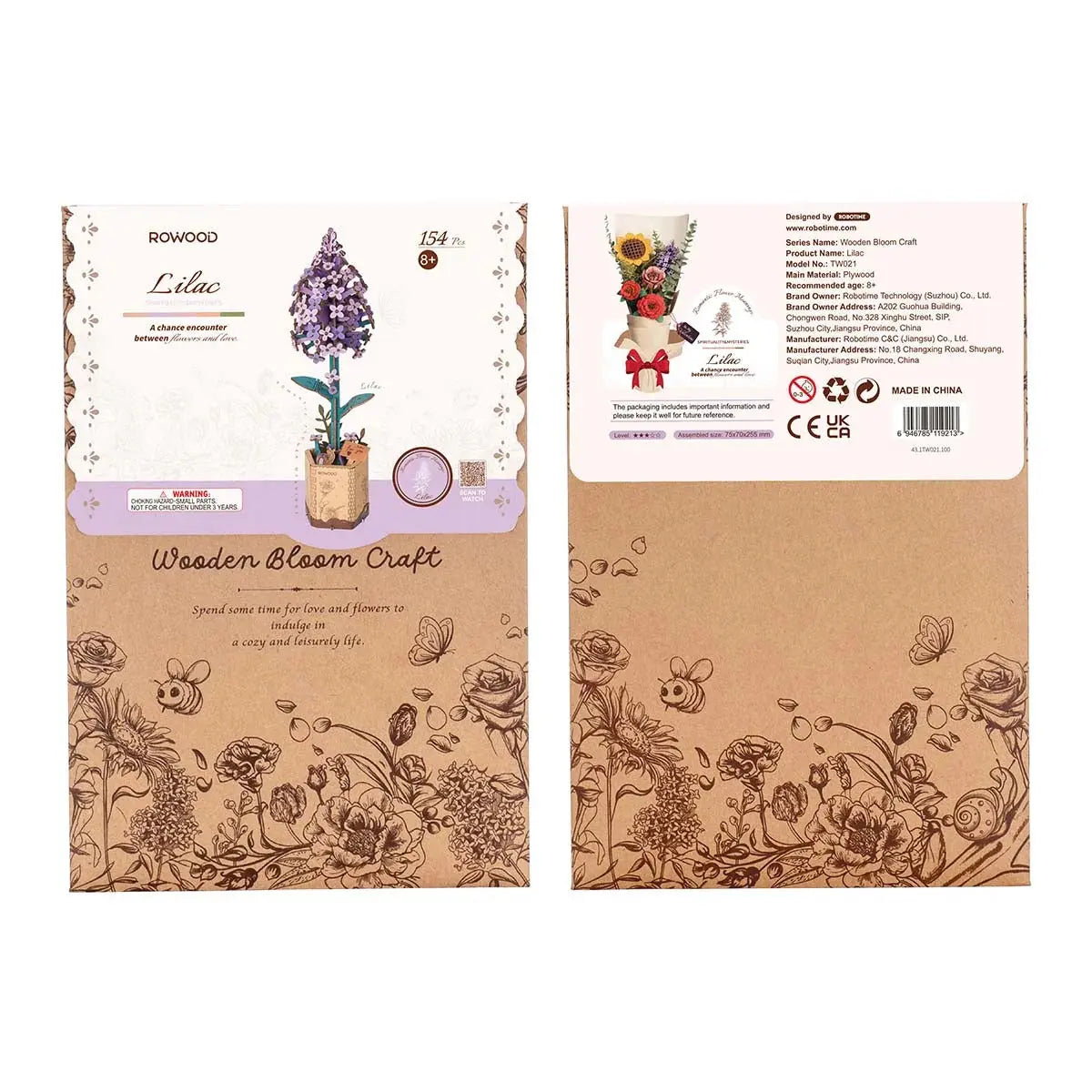 Rowood Lilac DIY Wooden Flower Toys Quiz