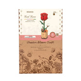 Rowood Red Rose DIY Flower 3D Wooden Puzzle Toys Quiz