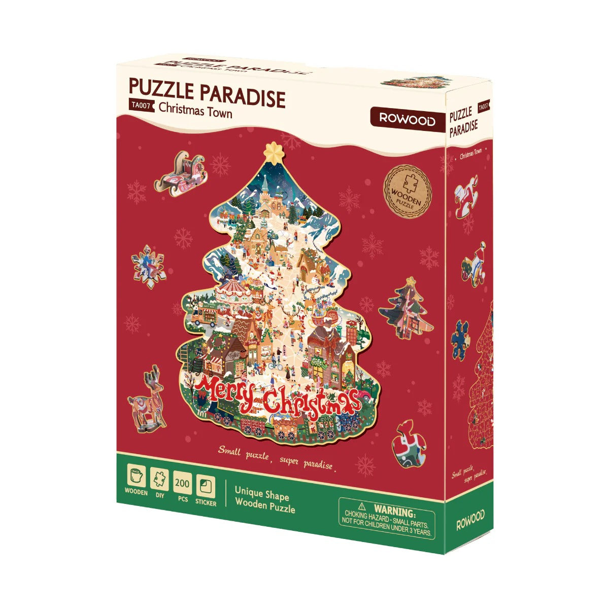 Rowood Christmas Town Wooden Jigsaw Puzzle