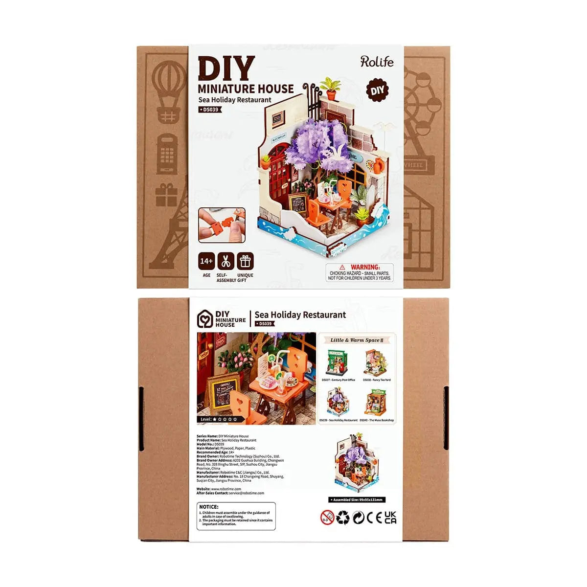Rolife Sea Holiday Restaurant DIY Miniature House Toys Quiz