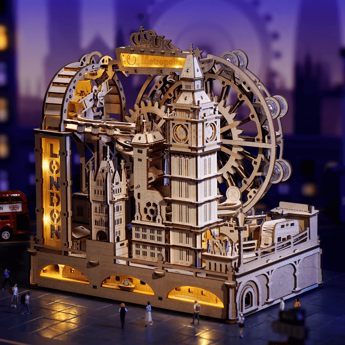 Marble Travel • London Marble Run Wooden 3D Puzzle - Toys Quiz