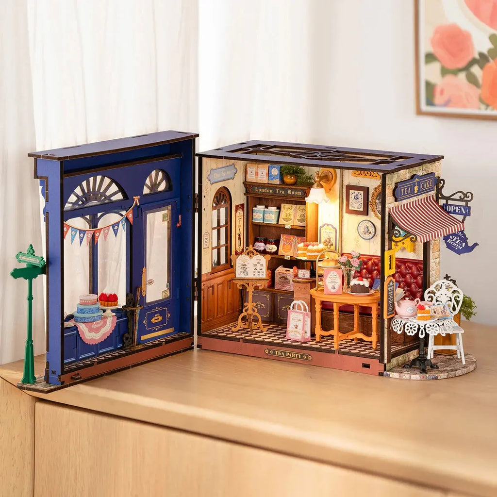 Rolife Leisure Time Tea Room DIY Miniature House Toys Quiz