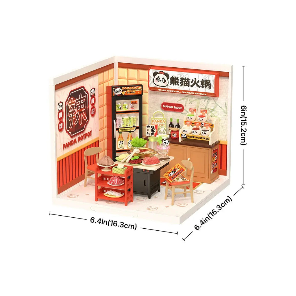 Rolife Panda Hot Pot DIY Miniature House Toys Quiz